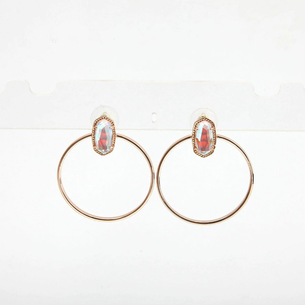 Kendra Scott Rose Gold Glass Geometric Circle Earrings